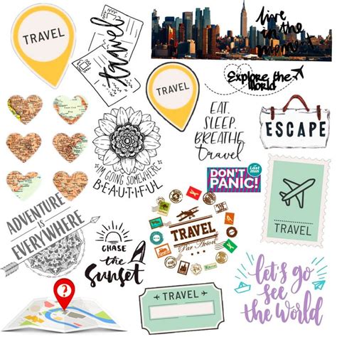 Travel scrapbook stickers | Travel journal scrapbook, Travel stickers ...