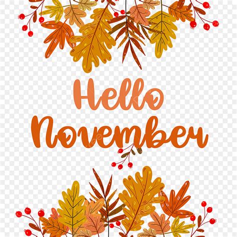 Hello November PNG Transparent, Hello November Autumn Leaves, Hello ...