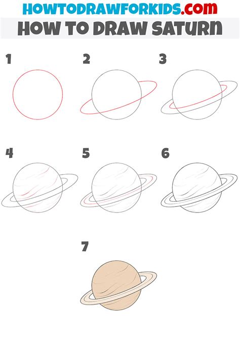 How to Draw Saturn - Easy Drawing Tutorial For Kids