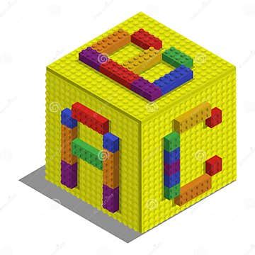 Isometric Toy Bricks of Cube with ABC Letters of English Alphabet on ...