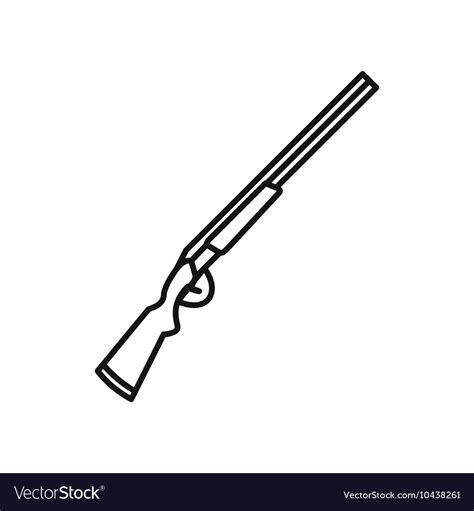 Hunting shotgun icon outline style Royalty Free Vector Image