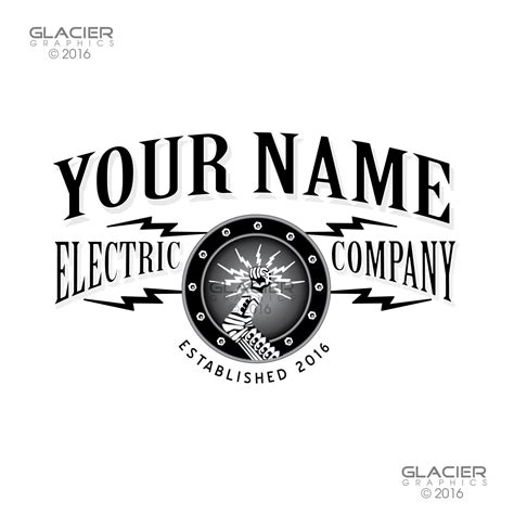 Steampunk Electrician Logo Electrical Logo Lighting Logo