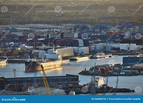 Port of Rotterdam Container Ships Stock Image - Image of shipment, pile ...