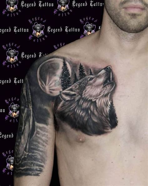 70 Cool Howling Wolf Tattoo Ideas | Wolf tattoo design, Chest tattoo ...