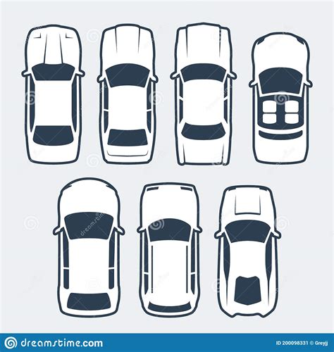 Set of Cars Silhouettes, Top View Stock Vector - Illustration of coupe ...