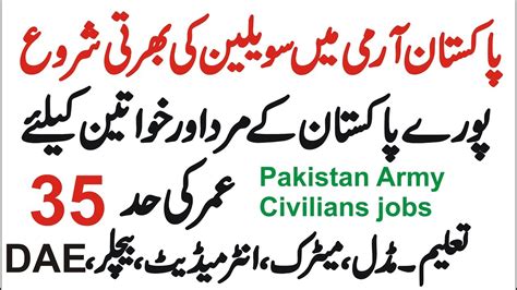 Pak Army Civilian Jobs 2021 Download Application Form