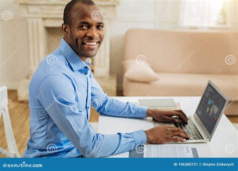 Happy Employee Working from Home Stock Image - Image of lifestyle ...