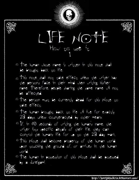 Life Note by AvaSixx on DeviantArt