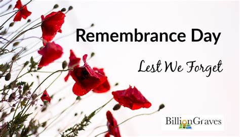 Remembrance Day: Lest We Forget - BillionGraves Blog