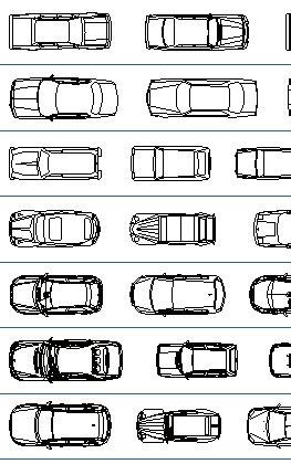 Vehicles CAD Blocks: cars in plan view