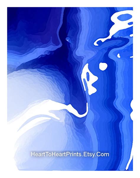 Royal Blue Abstract Gallery Set of 3 Posters Large Blue Abstract ...