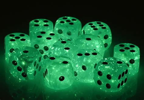 Luminary Dice (Sky) Glow-In-The-Dark | 12 x D6 Dice Set – Dark Elf Dice