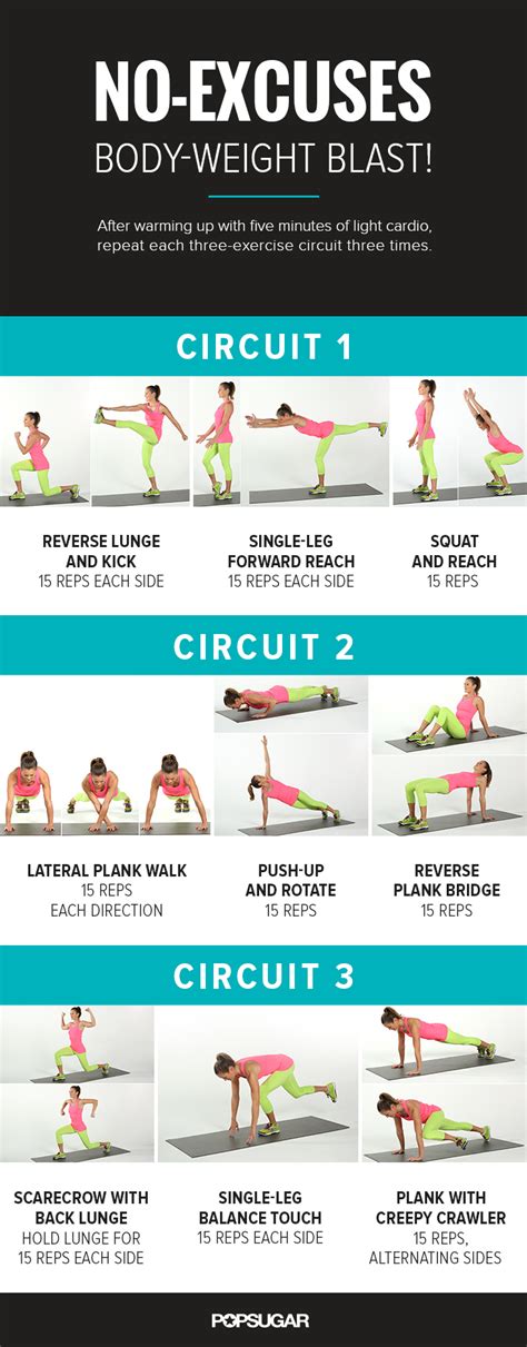 Printable No-Equipment Workout | POPSUGAR Fitness