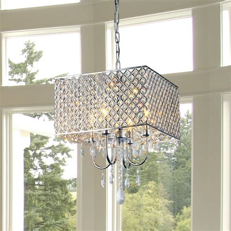 Warehouse of Tiffany Square 4 Light Crystal Chandelier & Reviews | Wayfair