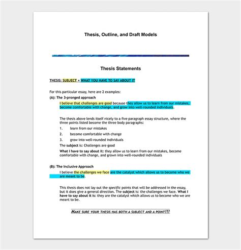 18 Thesis Outline Templates and Examples (Word | PDF Format)