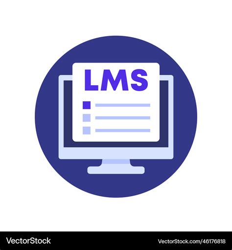 Lms icon learning management system flat Vector Image