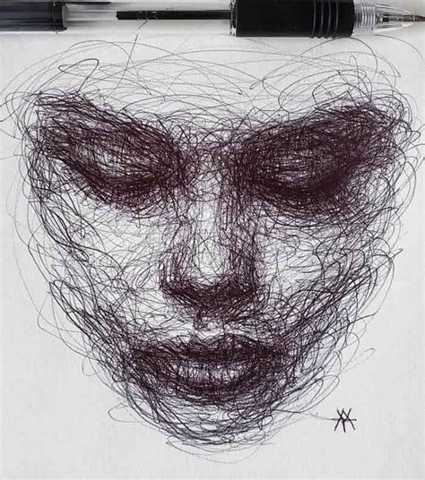 The Artist Draws Amazing Portraits Entirely By Scribbling - Trendy Art ...