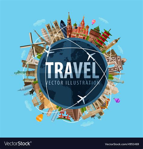 Travel journey logo design template world Vector Image