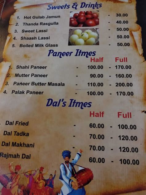 Menu at Punjabi Tadka Veg Restaurant, Leh, Main