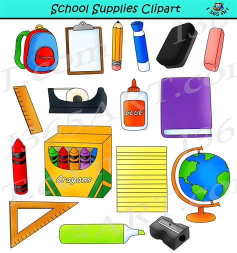 School Supplies Background Clip Art