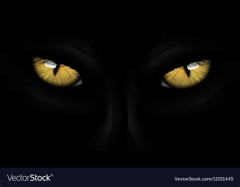 Yellow eyes black panther vector image on VectorStock | Yellow eyes ...