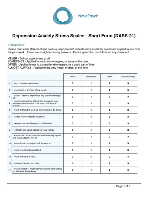 Dass-21 Assessment Form | PDF