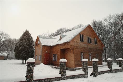 Snowy winter house stock photo. Image of blue, nature - 27626654