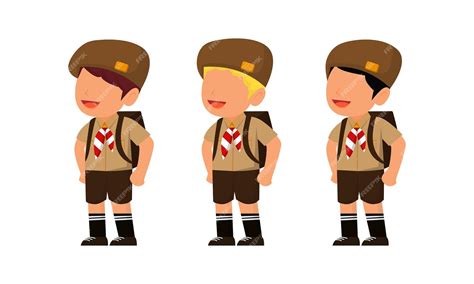 Premium Vector | Pramuka or scout student vector illustration