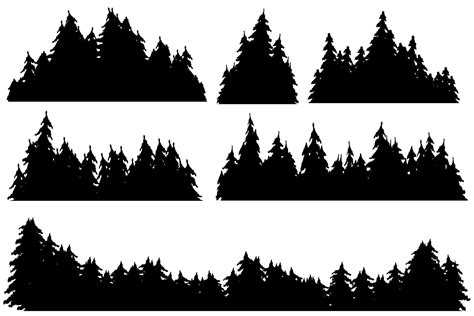 pine tree silhouette. pine tree landscape 10890791 Vector Art at Vecteezy