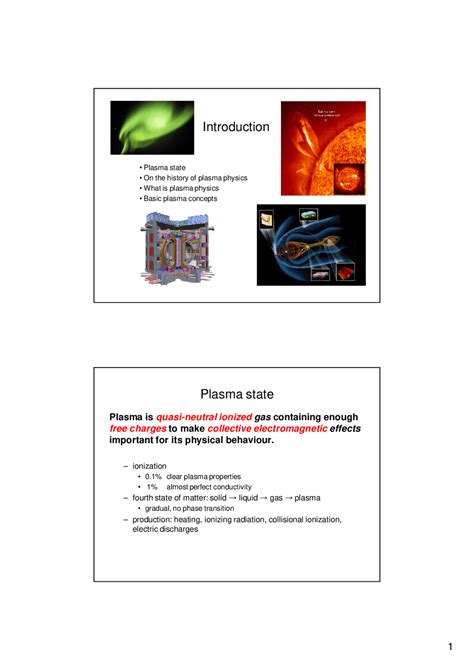 Plasma State-Introduction to Plasma Physics-Lecture 02 Slides-Physics ...