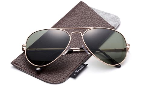 Newbee Fashion - Polarized Aviator Sunglasses Mirrored Lens Classic ...