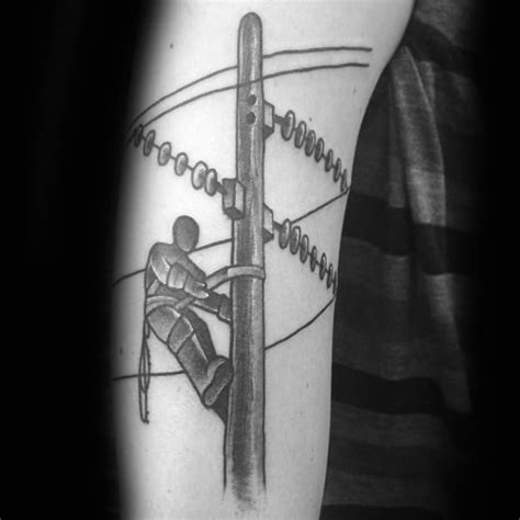 50 Lineman Tattoos For Men - Electrical Design Ideas