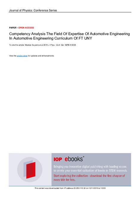 (PDF) Competency Analysis The Field Of Expertise Of Automotive ...