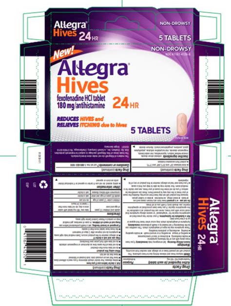 ALLEGRA HIVES 24HR- fexofenadine hydrochloride tablet, film coated