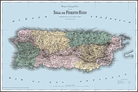 Beautifully restored map of Puerto Rico from 1886 - KNOWOL