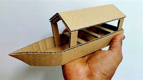 Amazing!! making a beautiful looking boat from cardboard - YouTube