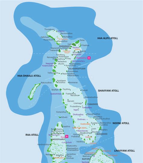 Maldives Map With Resorts, Airports and Local Islands 2024