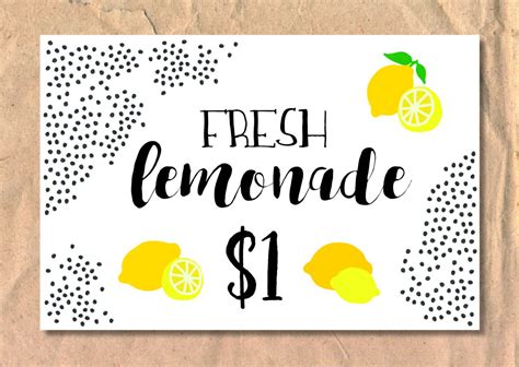 Lemonade Stand Sign/Poster | Lemonade sign, Lemonade stand sign, Kids ...