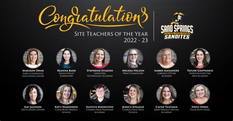 Sand Springs Public Schools Announces Site Teachers of the Year | Sand ...