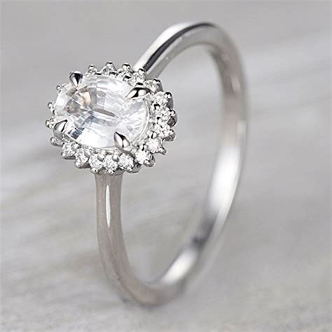 White Sapphire Solitaire Ring - Engagement Rings