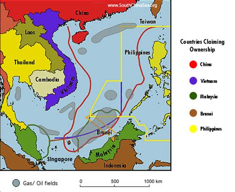 Overlapping EEZ Claims and Oil Fields | The South China Sea