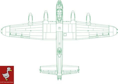 Avro Lancaster Detailed Plan View Vector Image Aviation | Etsy