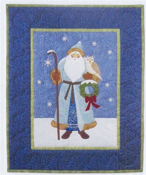 Santa with Snowy Owl Wall Hanging Quilt Applique Pattern | Etsy ...