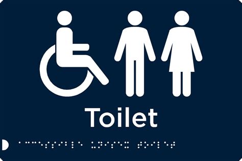 Accessible Unisex Toilet sign | Braille Signs