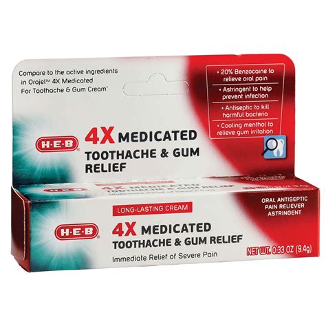 H-E-B Severe Toothache & Gum Relief Cream - Shop Oral pain relief at H-E-B