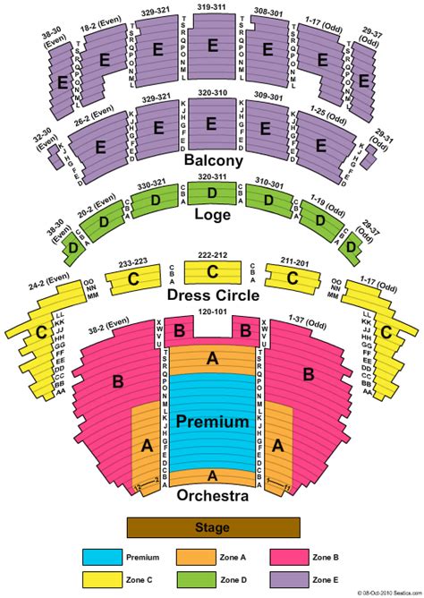 Seating Chart | Cadillac Palace Theatre | Chicago, Illinois