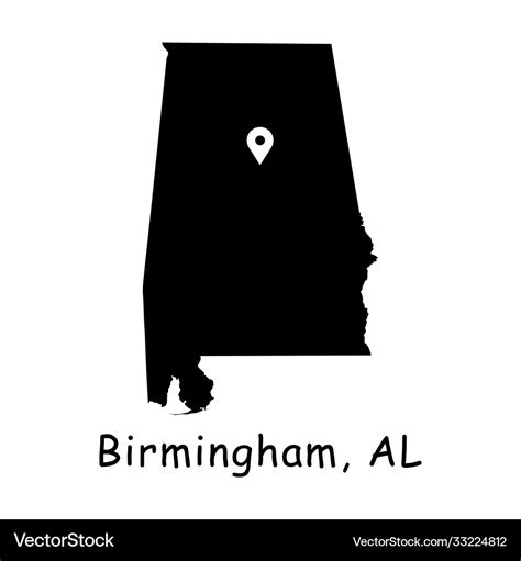 1324 birmingham al on alabama state map Royalty Free Vector