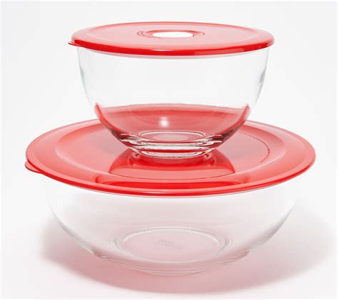 Decor Set of 2 Glass Bowls with Vented Lids - QVC.com