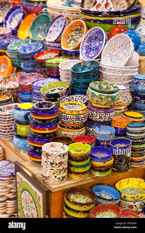 The colourful market in the turkish city of istanbul with traditional ...