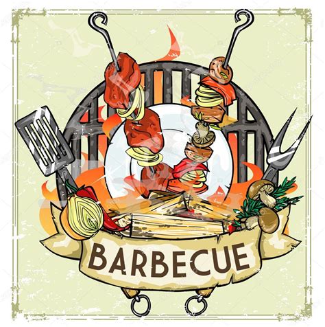 BBQ Grill logo design - Barbecue Collection Vector Illustration with ...